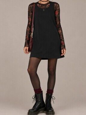Vtg Ursula Of Switzerland Black Jumper Dress Whimsigoth LBD Minimalist Classic